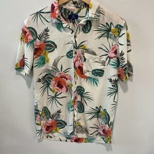 George Mens Collared Button Up Short Sleeve Shirts Multicolor Size Small